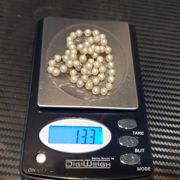 16 Inch 925 Sterling Silver Faux Pearls With Fancy Clasp Necklace - Picture 6 of 6